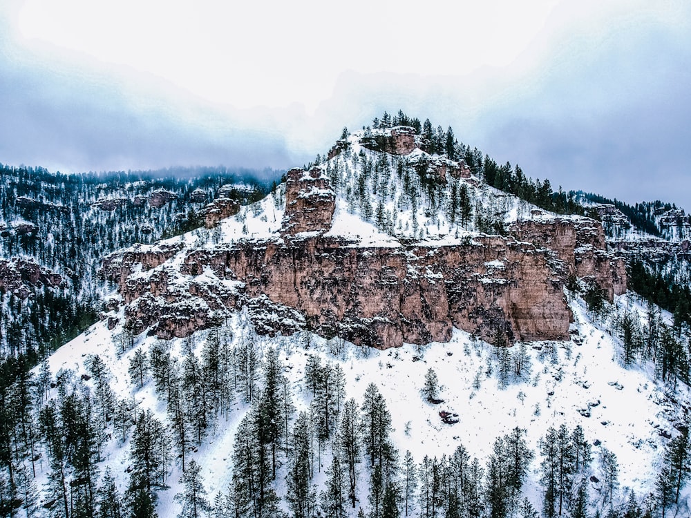 snow covered mountain during daytime