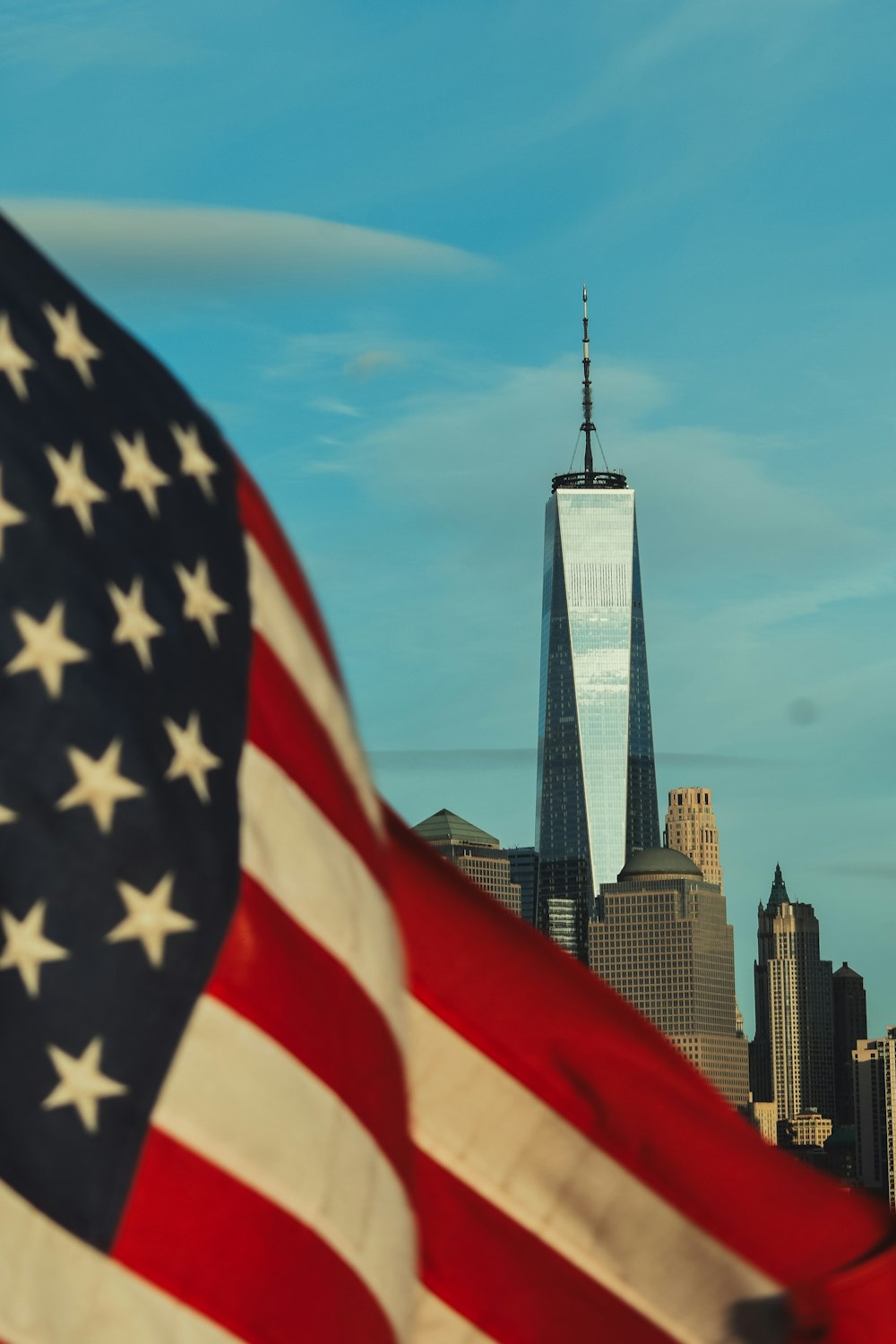 us a flag on top of building during daytime