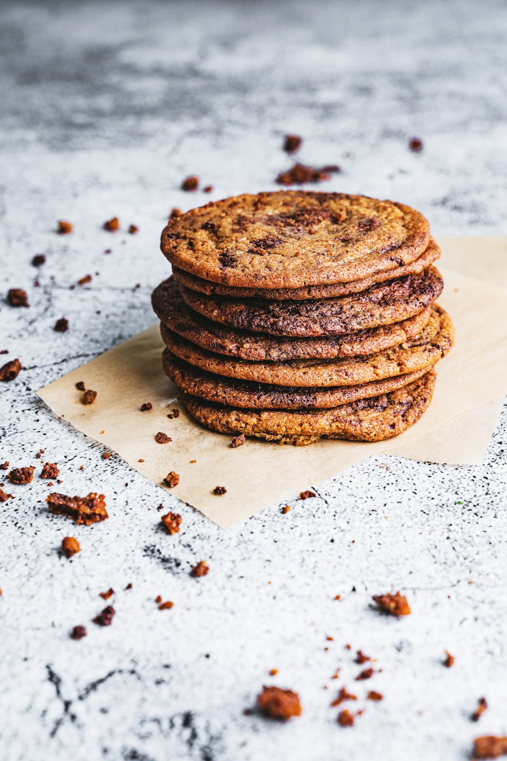 brown cookies on white paper