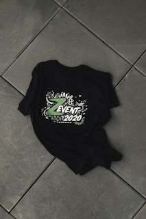 black and white crew neck t-shirt