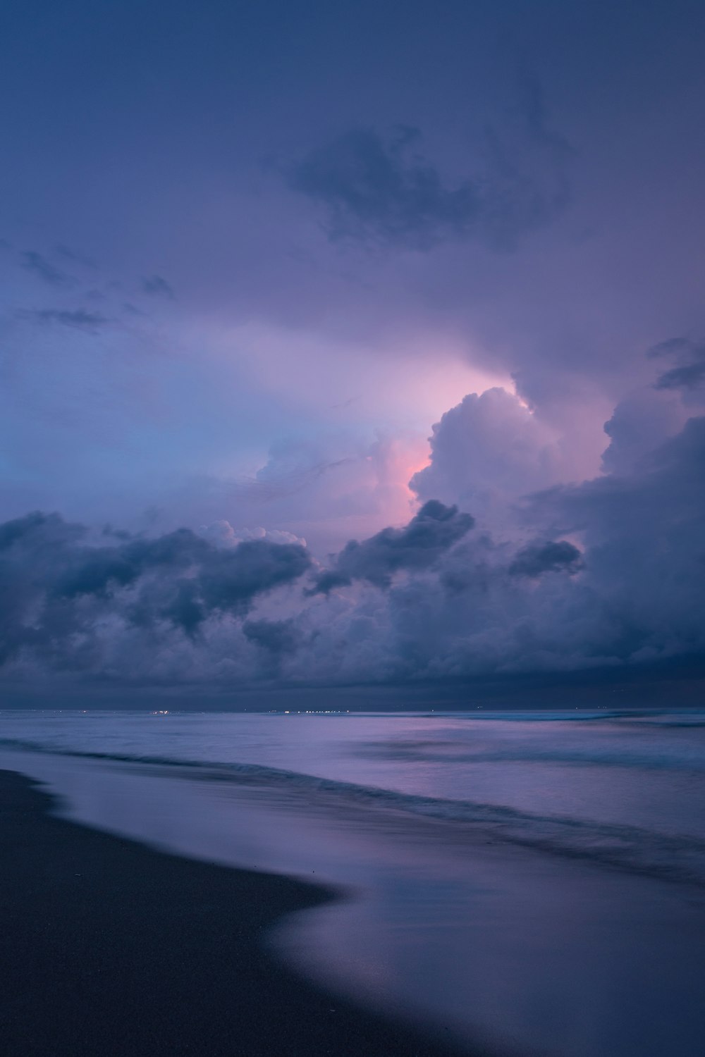 white clouds over the sea