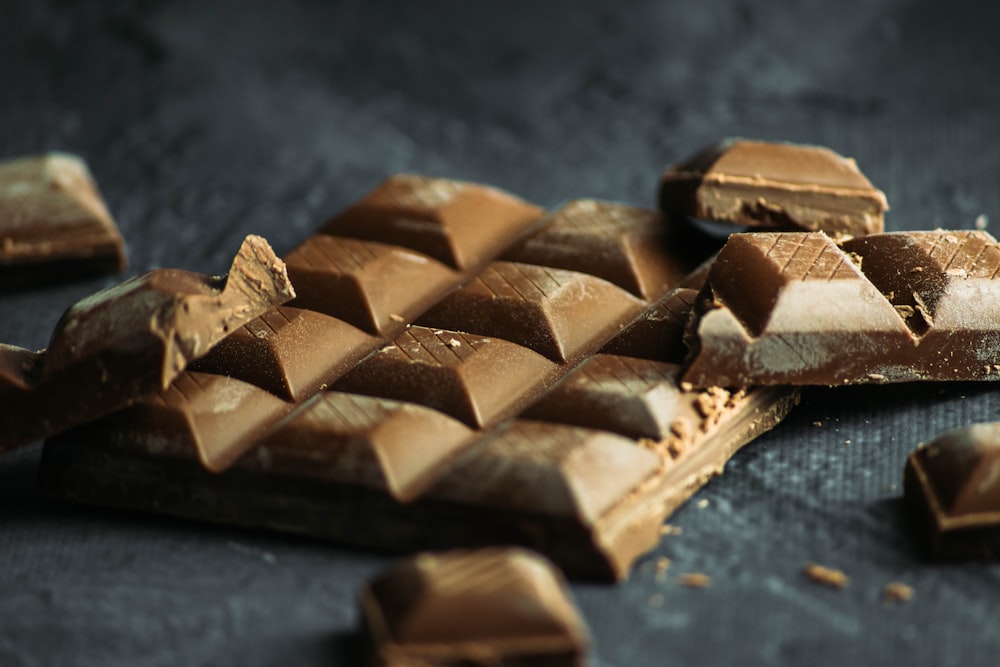 brown and black chocolate bars