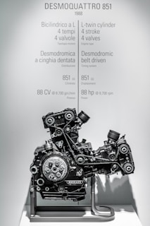 black and silver motorcycle engine