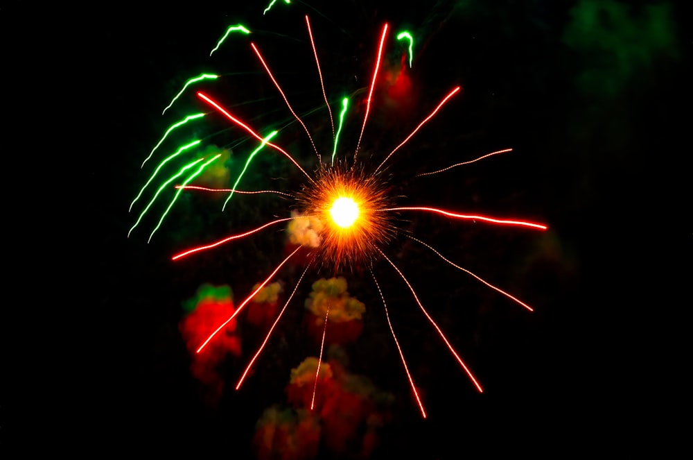 red and white fireworks display