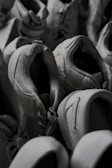 A close-up of high-quality running shoes arranged neatly.