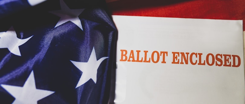 a close up of a piece of paper on a flag