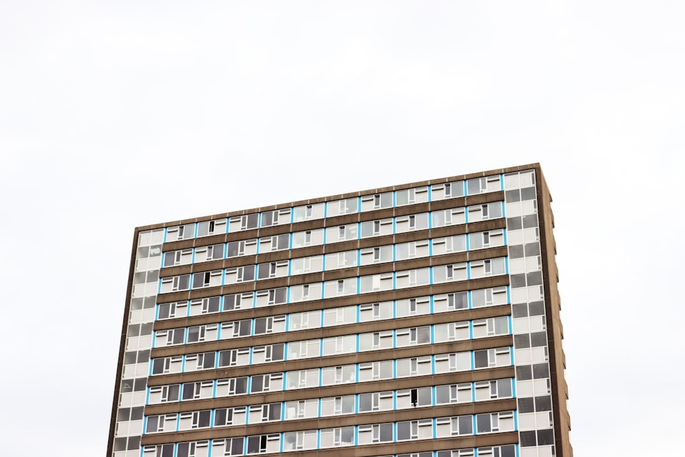 white and blue concrete building