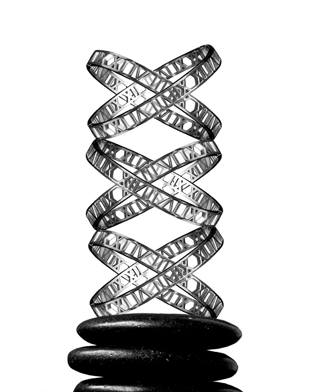 black and white spiral illustration