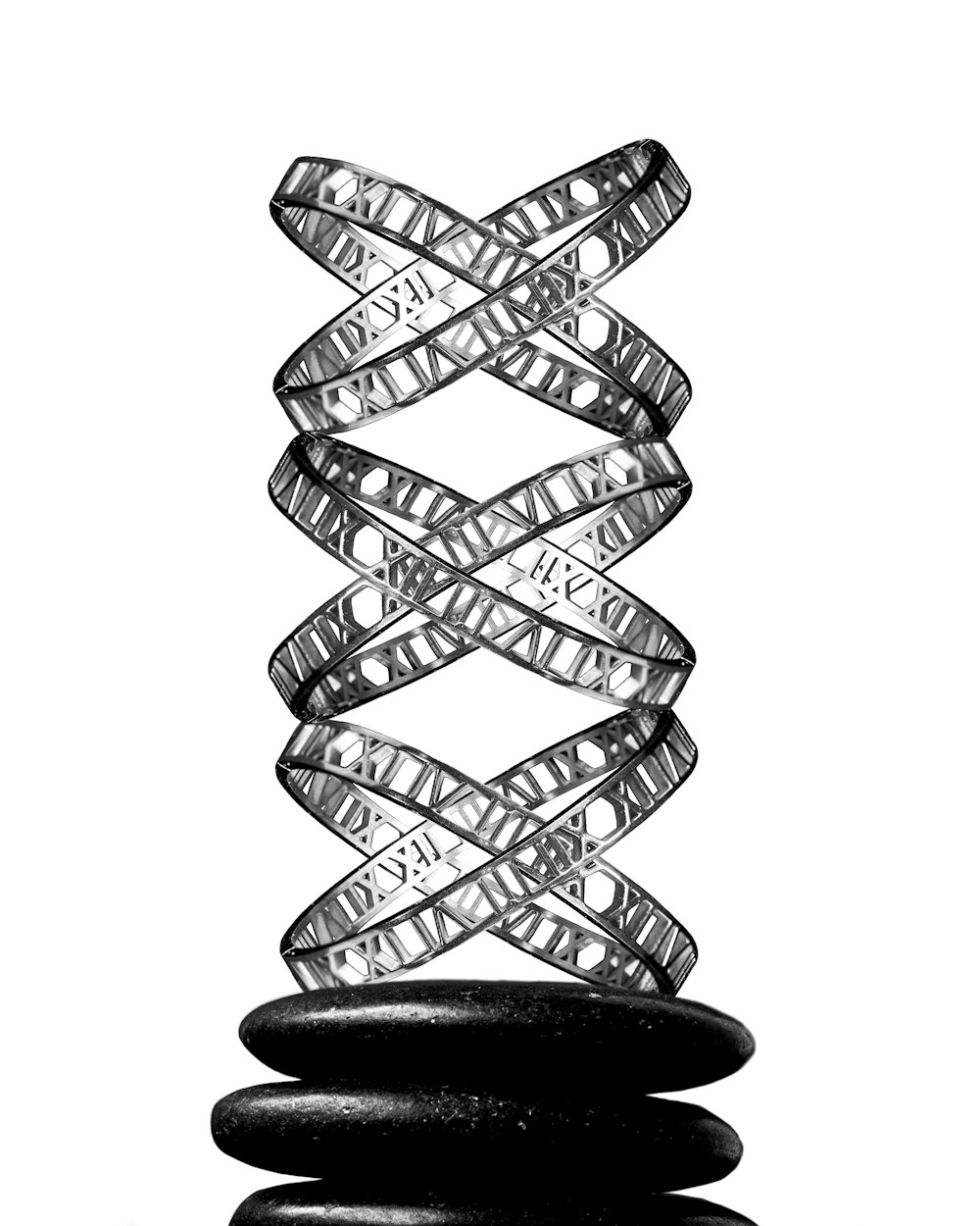 black and white spiral illustration