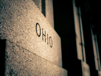 Image of a stone block with Ohio carved in it.