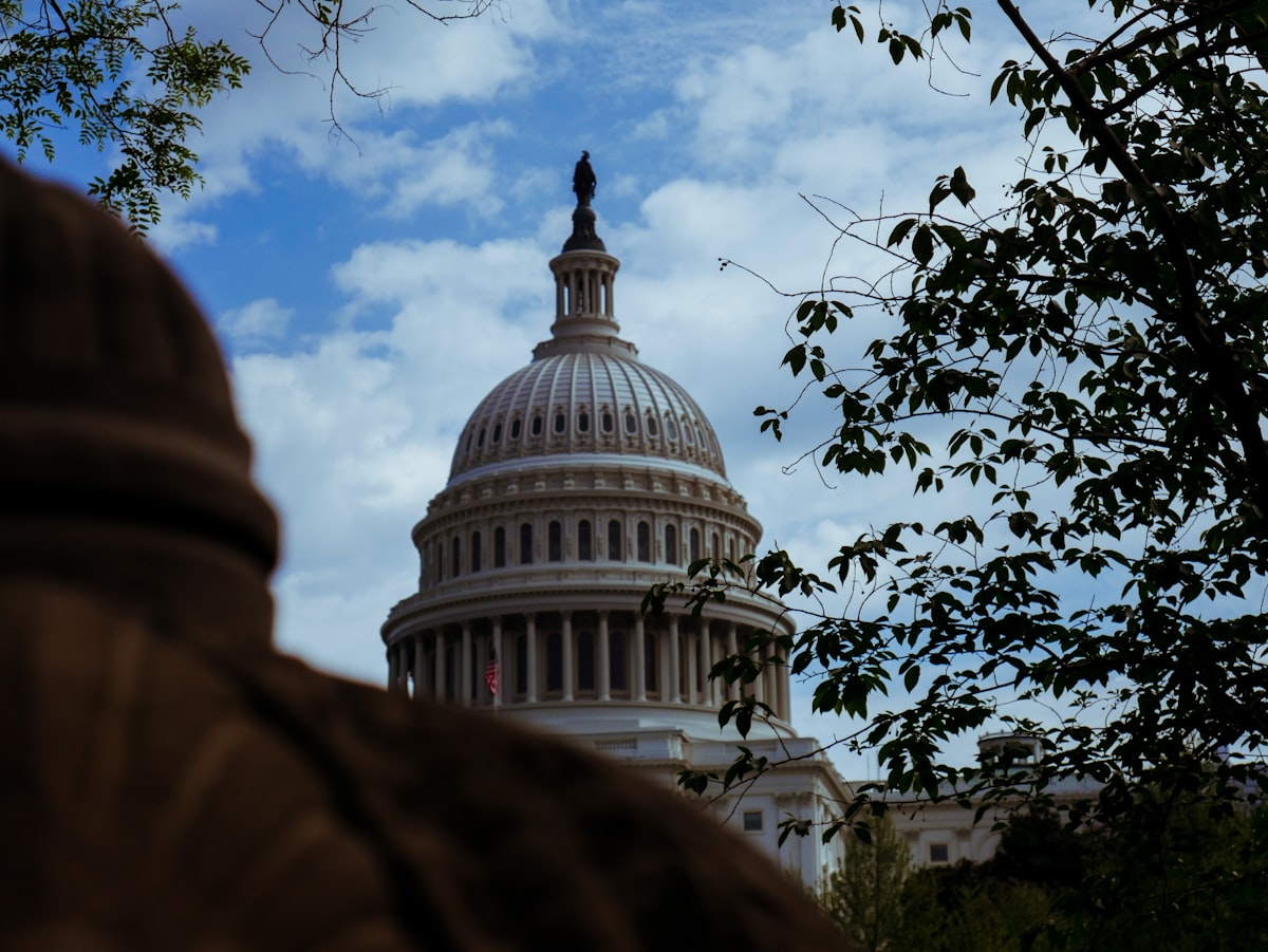 The U.S. Capitol building in Washington, D.C., under a blue sky