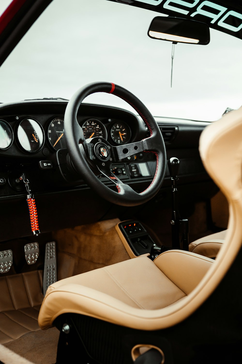 black and brown car interior