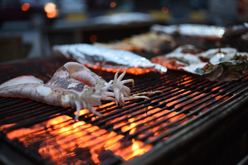 grilled meat on charcoal grill