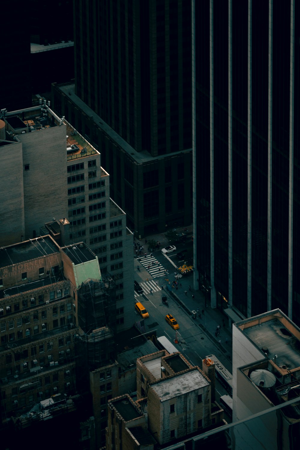 high rise buildings during night time