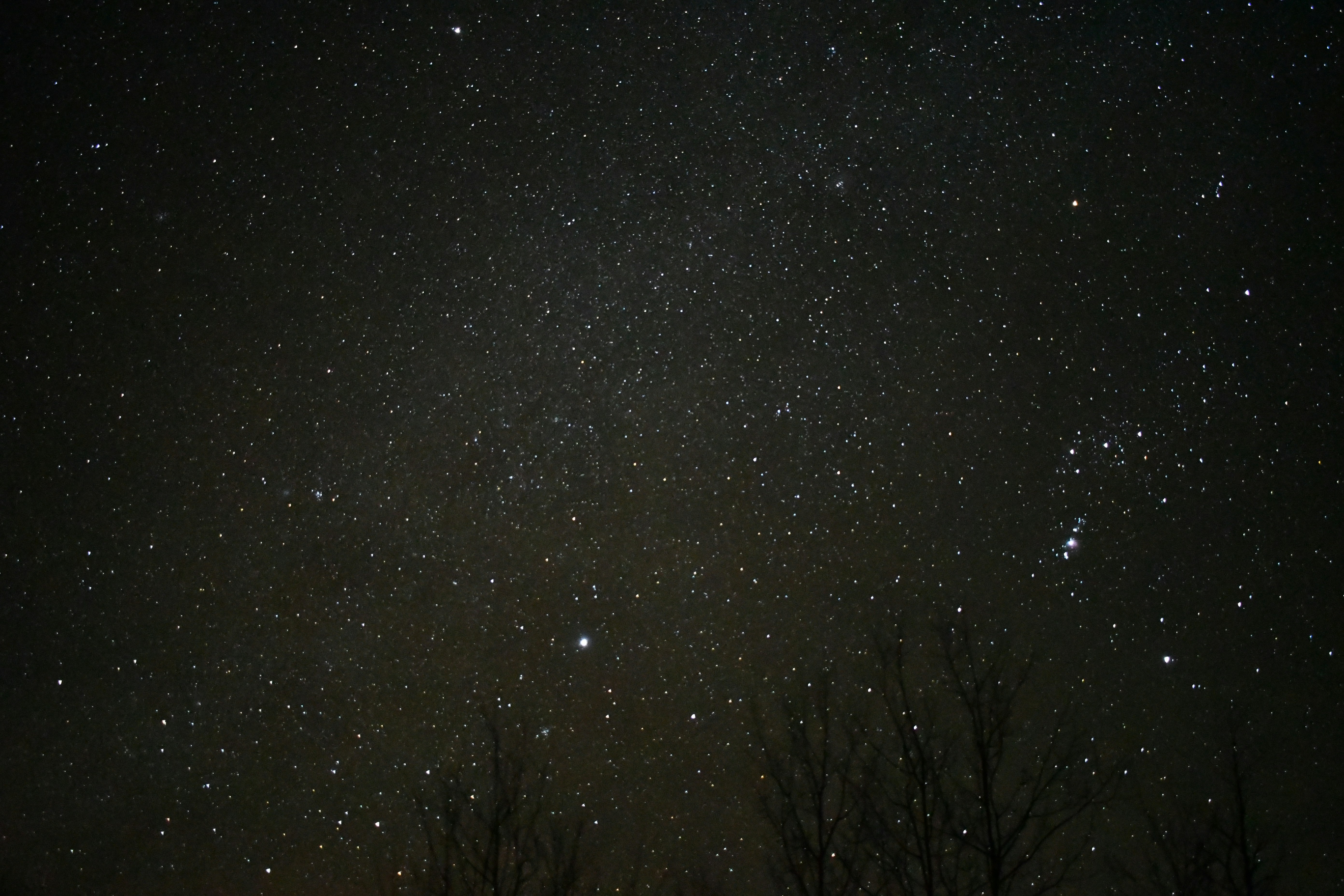 black and white sky during night time