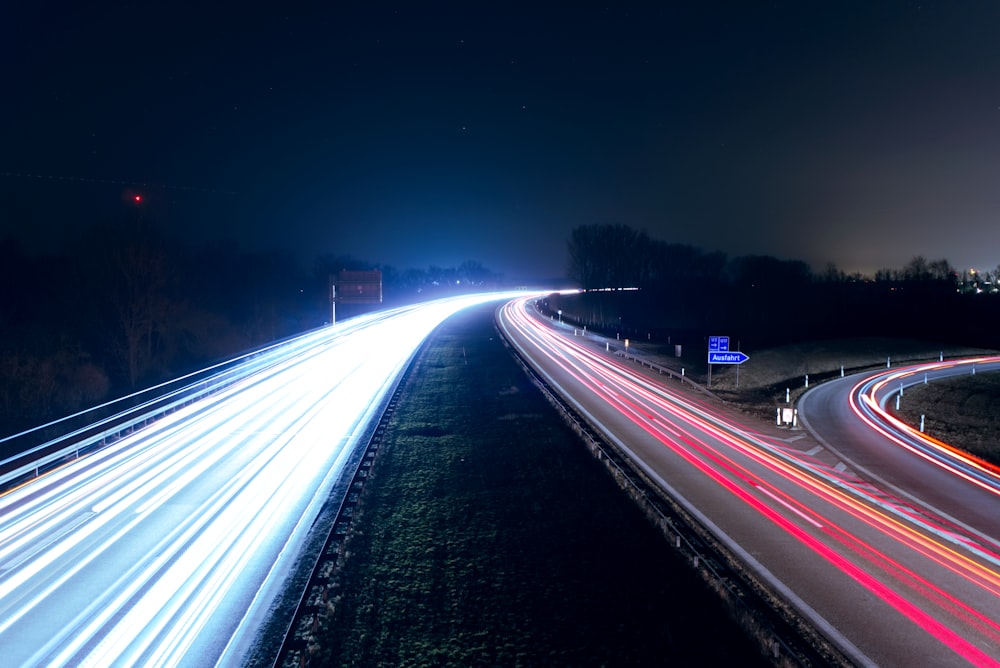 cars on road during night time