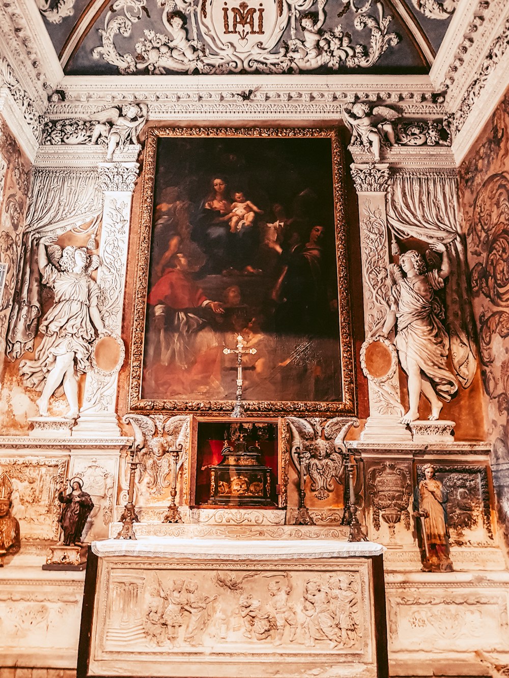 Pintura de Jesucristo y la Virgen María