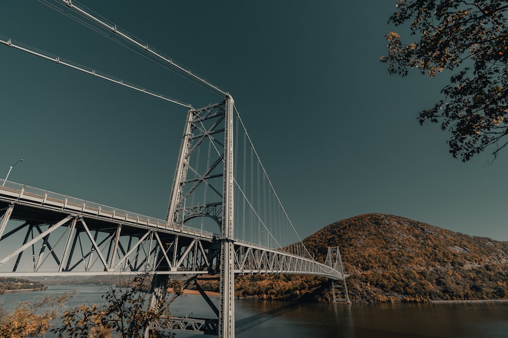 white bridge over river during night time