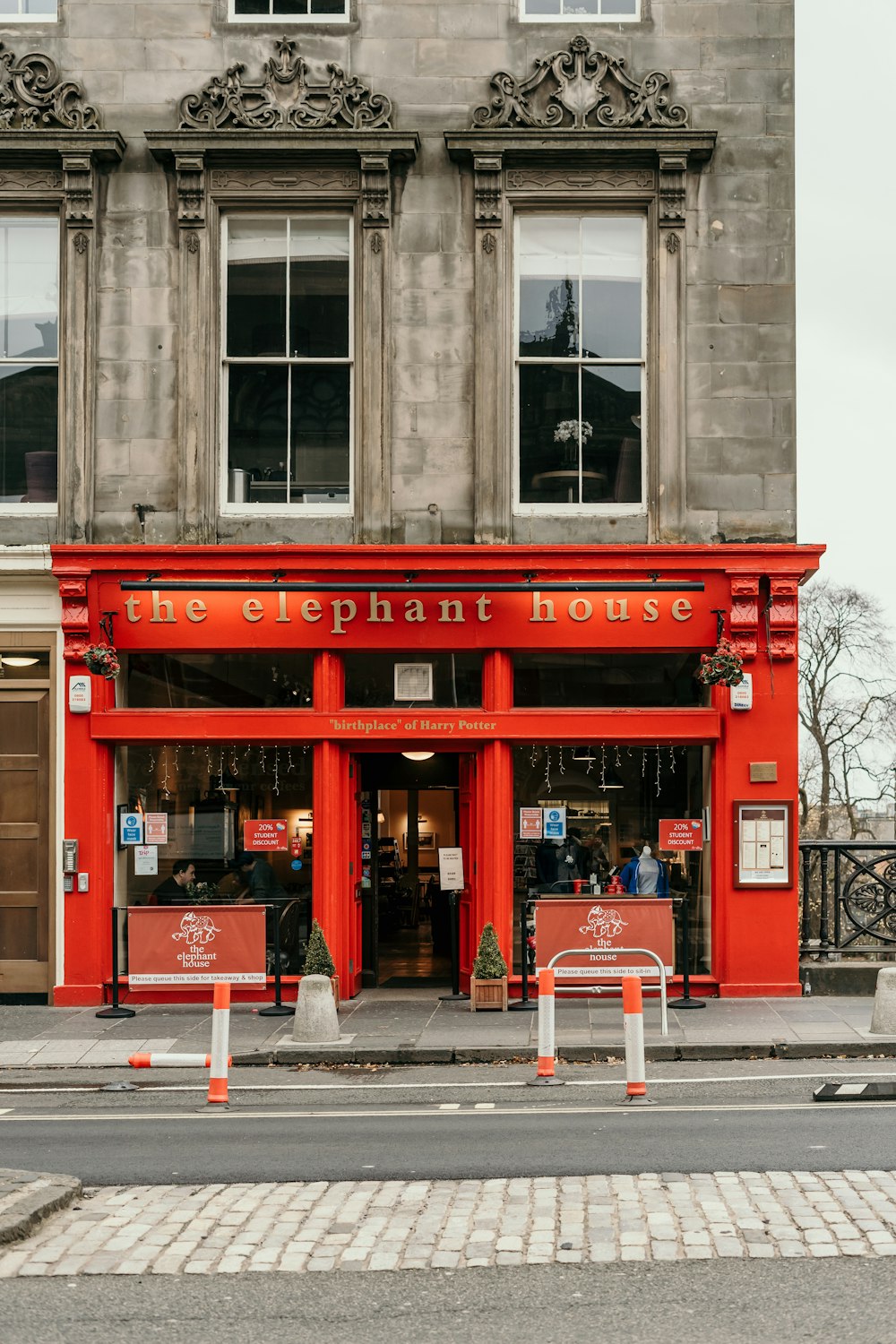 red and white concrete building