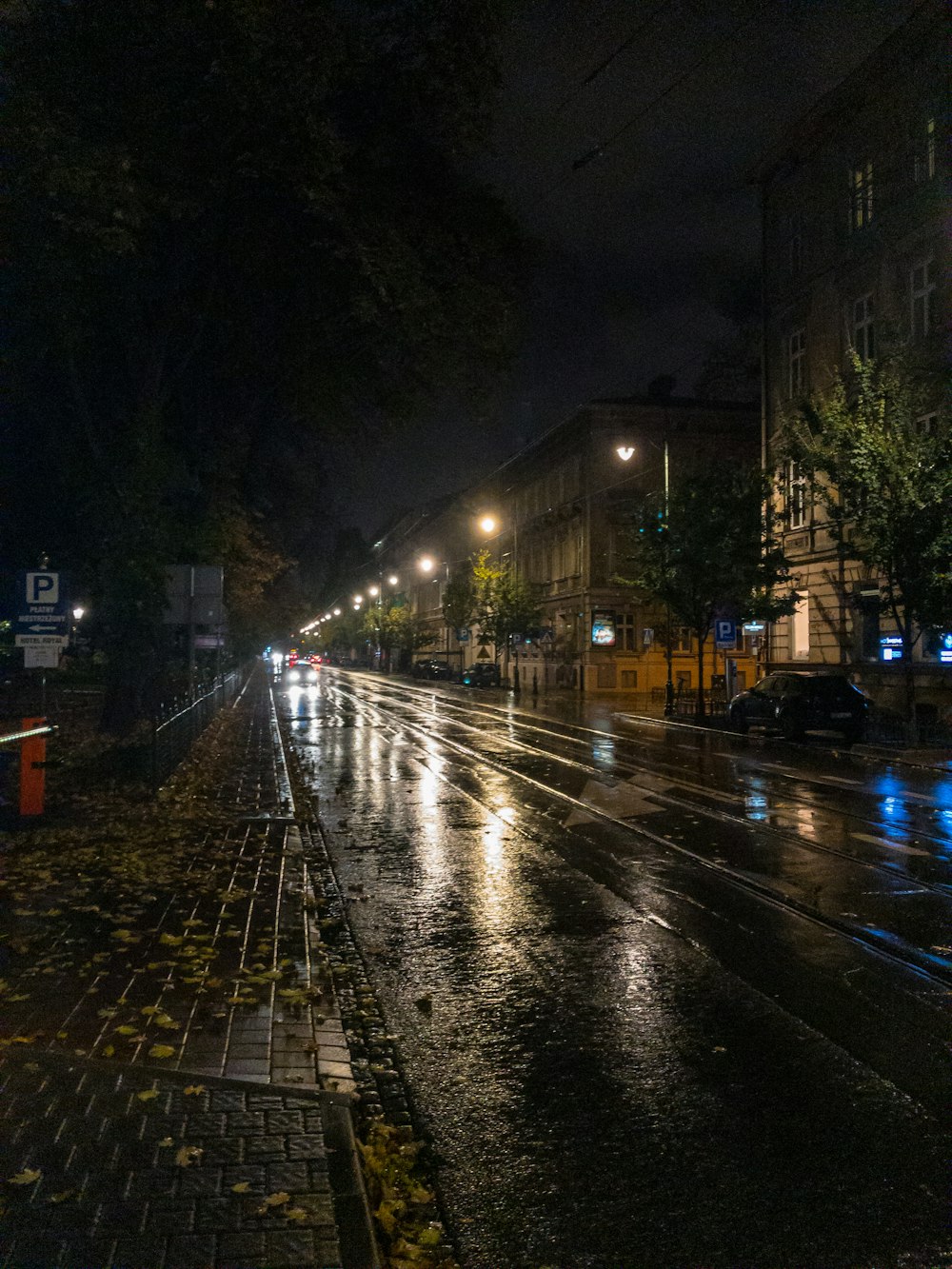 cars on road during night time