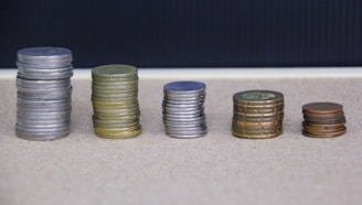 silver and gold round coins