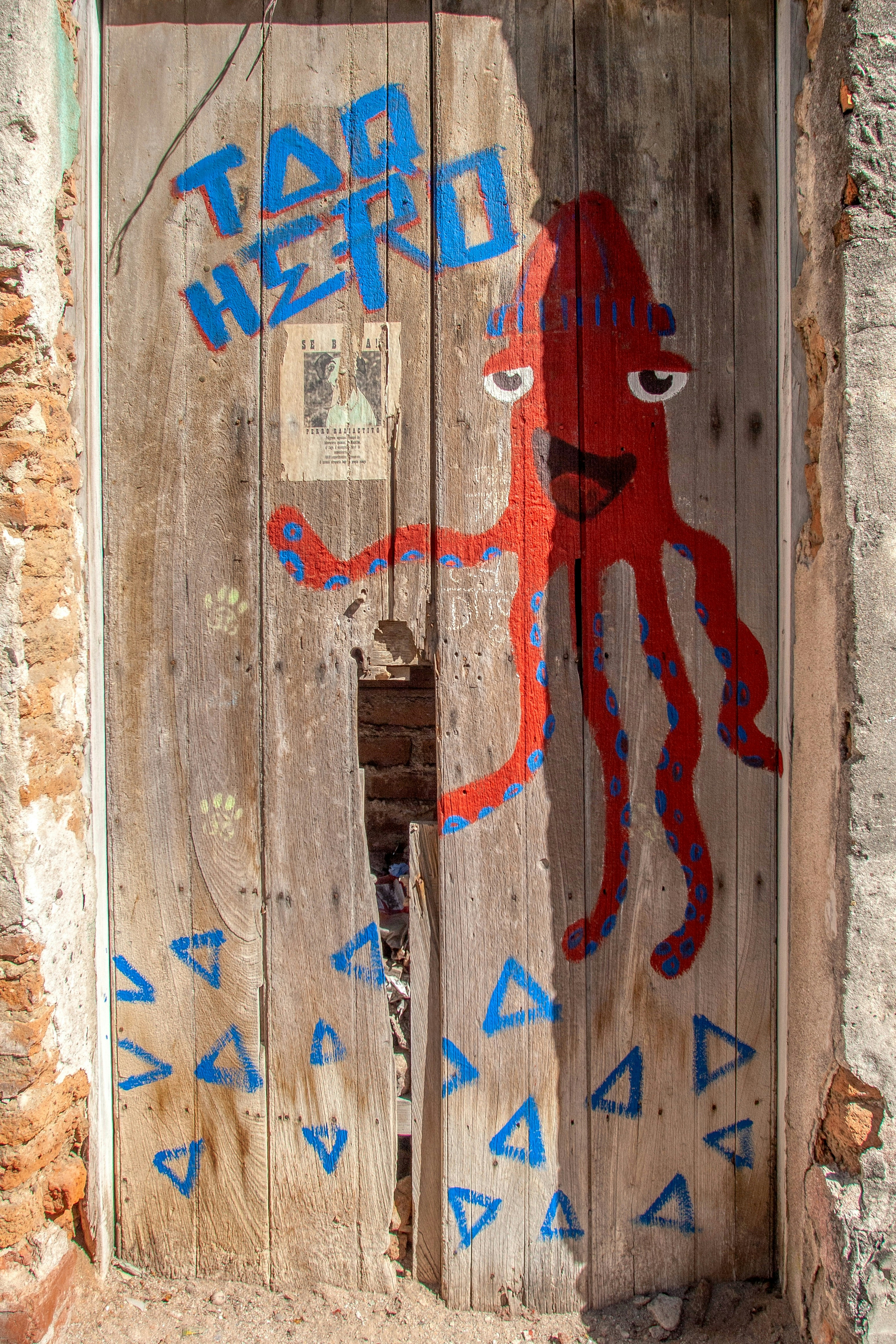 red and blue wooden board