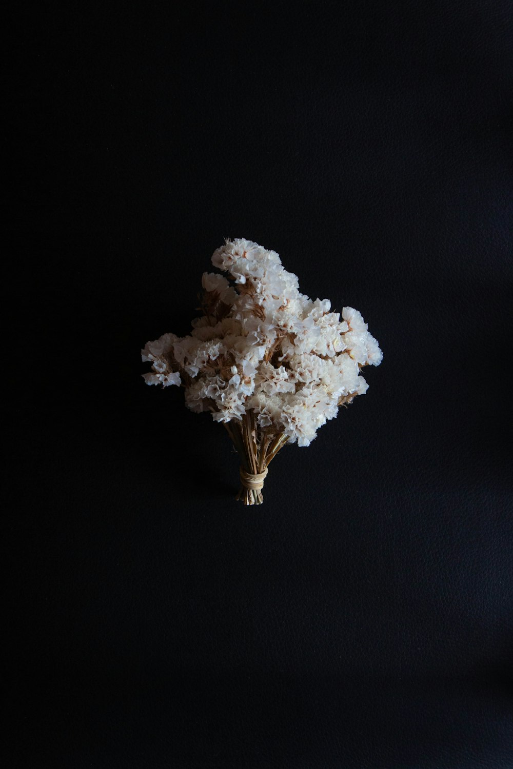 white flower on black textile