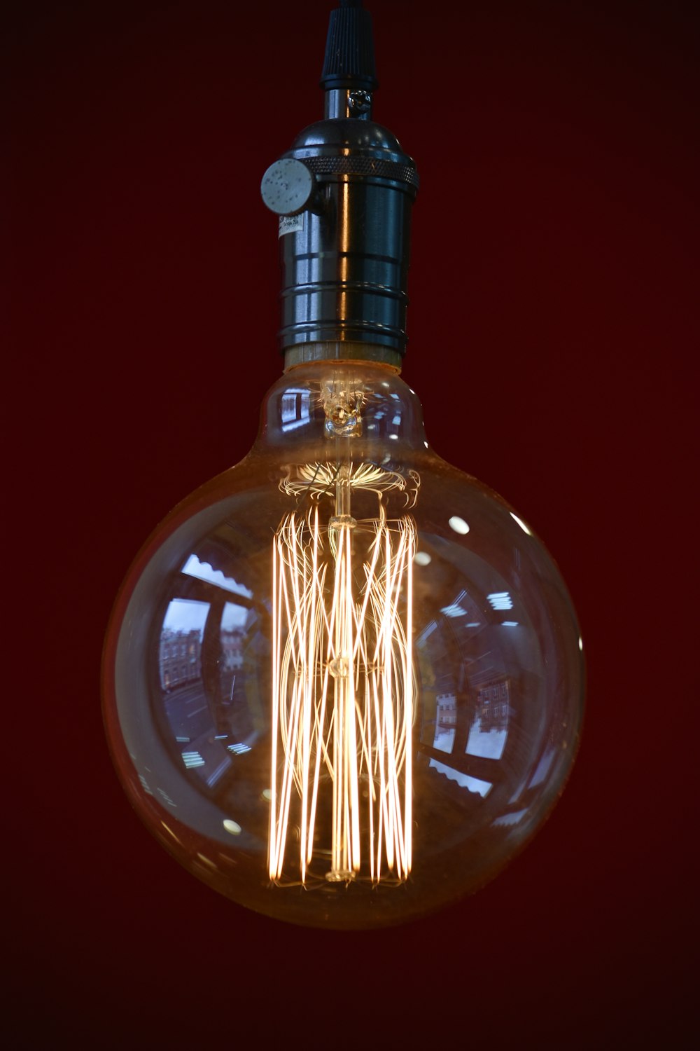 clear glass bulb with light