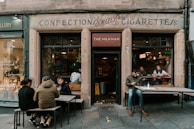 Customers enjoying their snacks and drinks in a friendly atmosphere