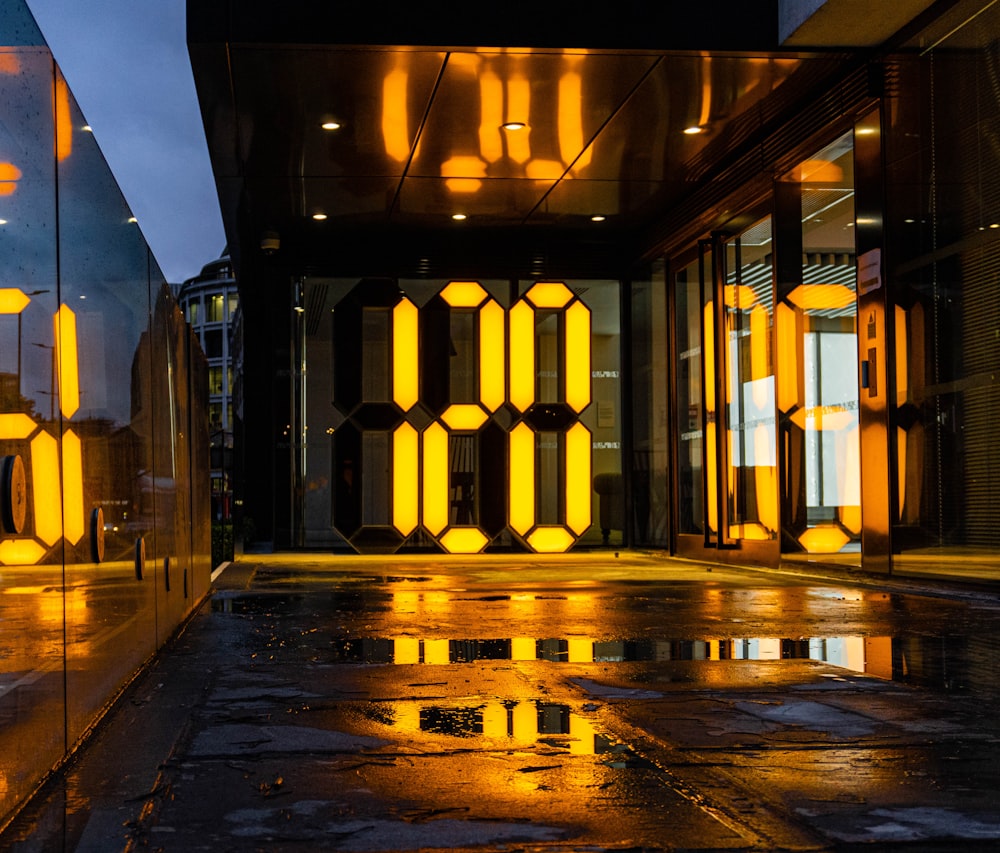 yellow and black street lights during night time