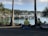 Several people wearing yellow high-visibility jackets are sitting in a shaded area near a waterfront. In the background, there is a marina with numerous docked boats and yachts. Palm trees and other greenery provide a tropical feel. The scene is relaxed, with a clear sky and calm water.