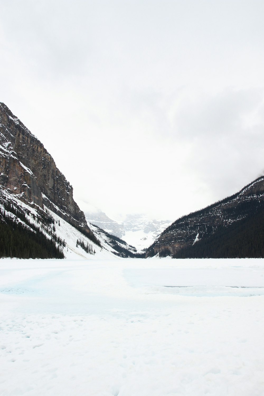 snow covered mountain during daytime