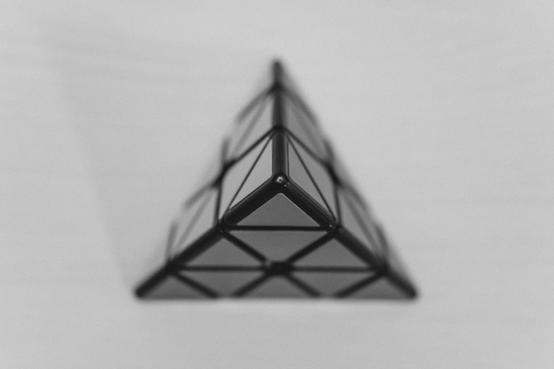 black and white pyramid illustration