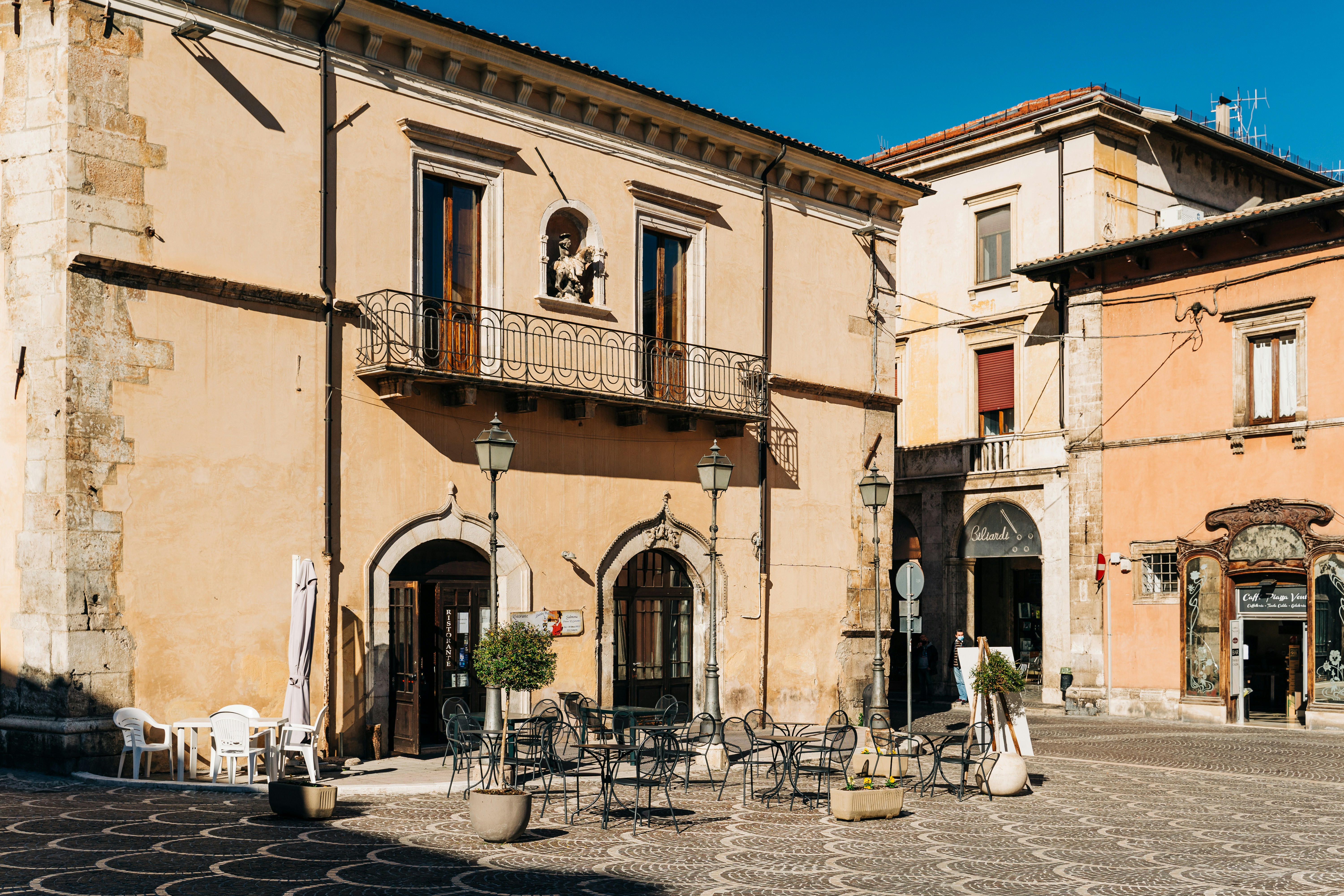 A square in the town of Sulmona, Abruzzo, Italy