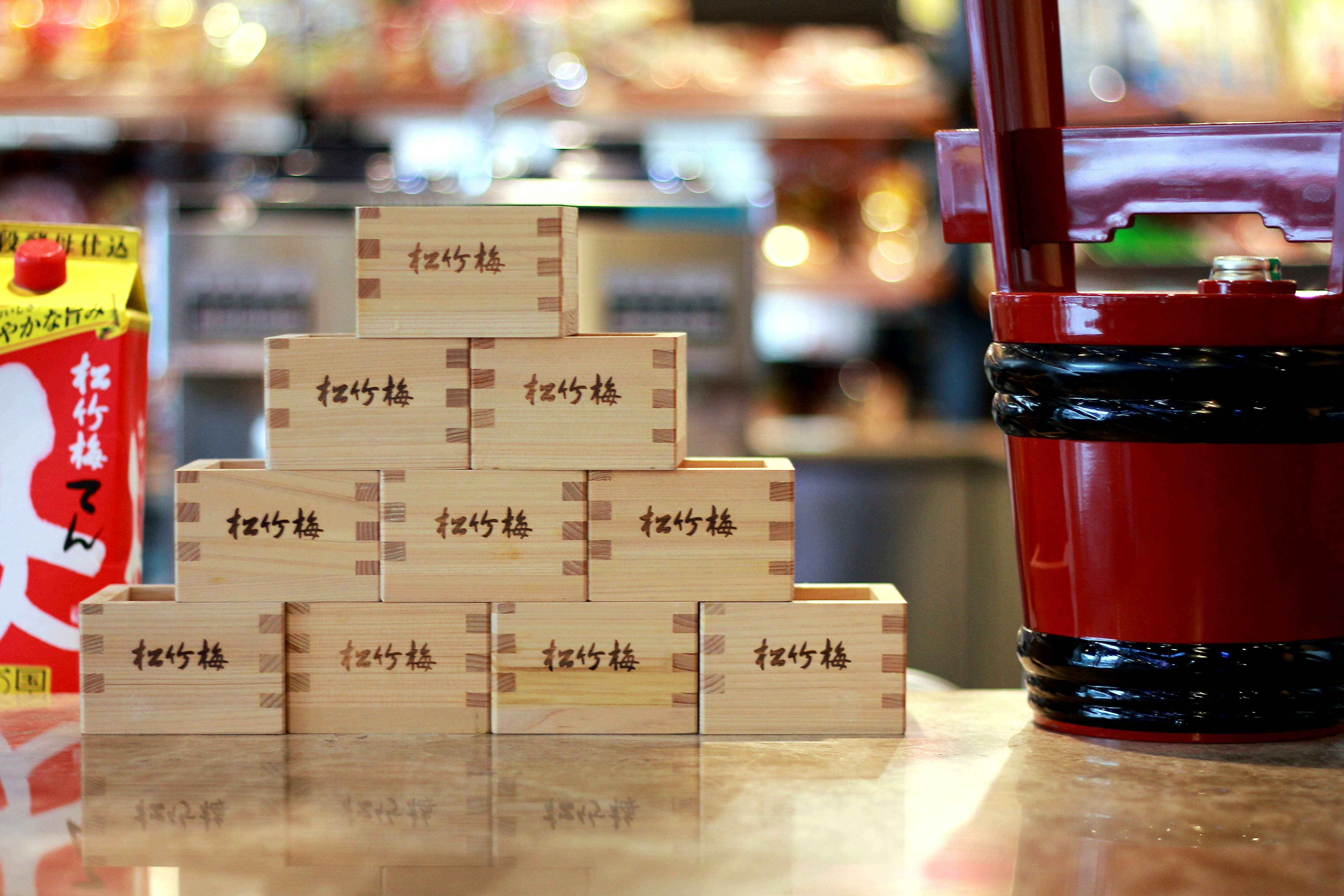DIY Giant Jenga set on a wooden patio - backyard oasis game ideas