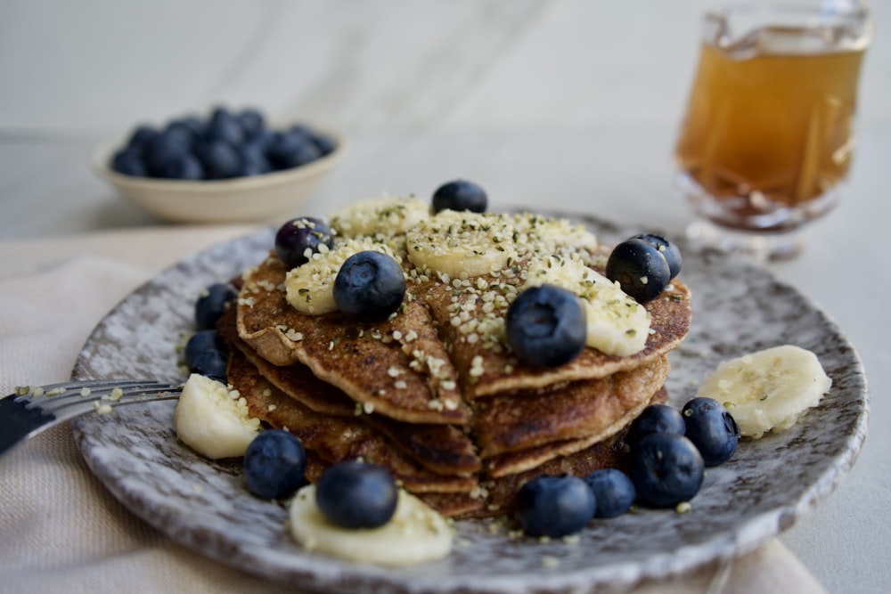 blue berries on brown cookies