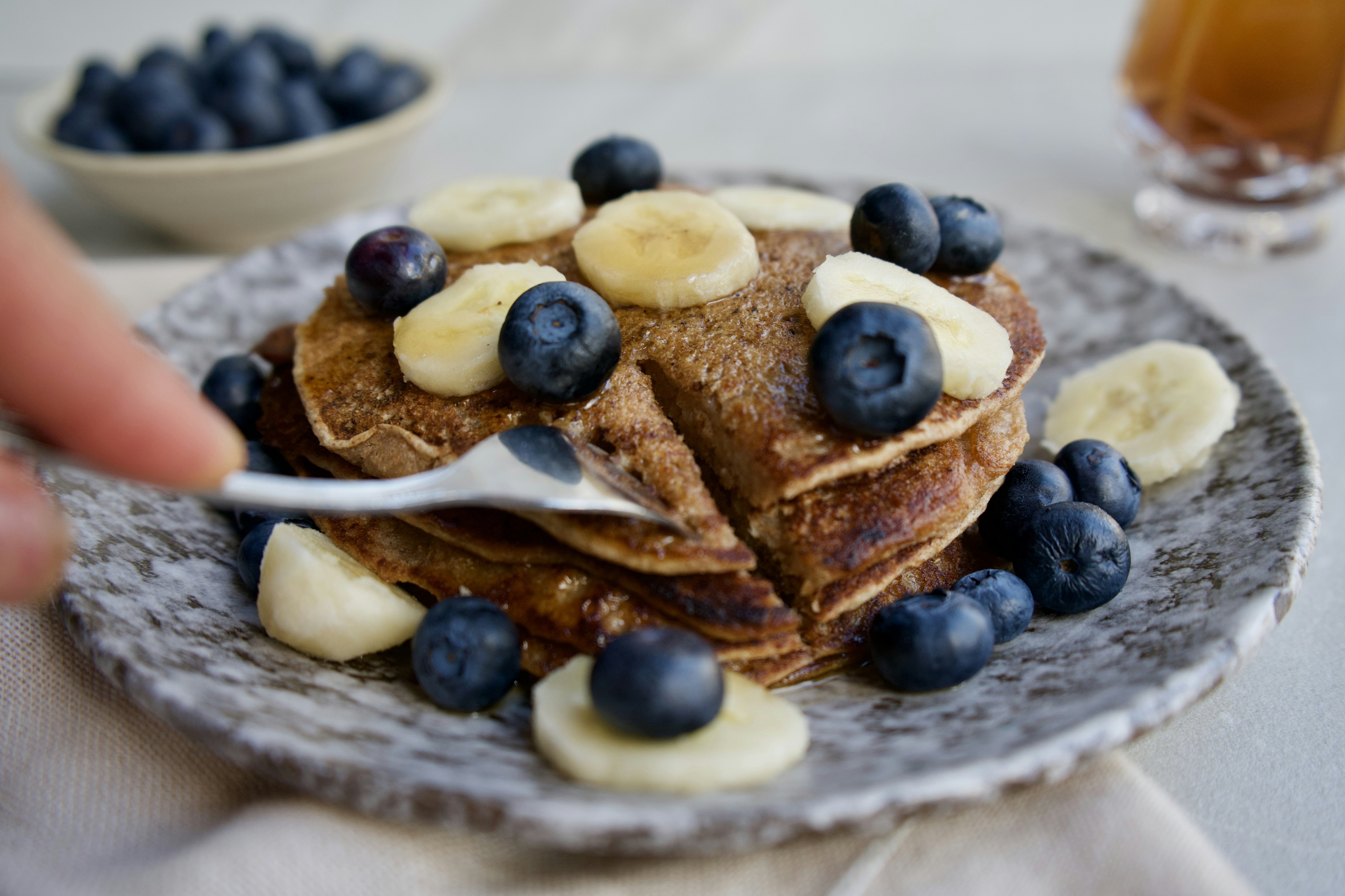 brown bread with blue berries on top