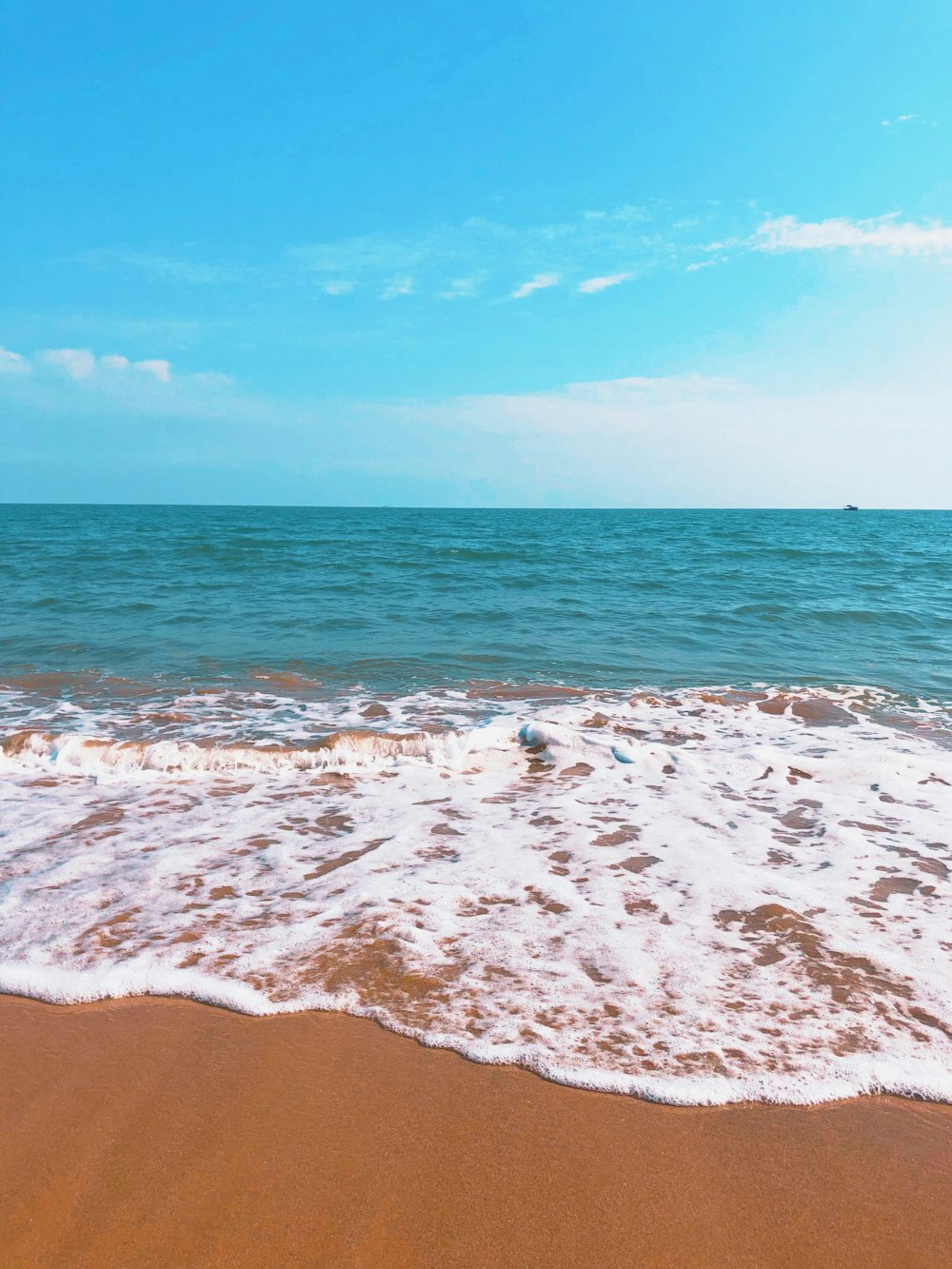 Les vagues de l’océan s’écrasent sur le rivage pendant la journée