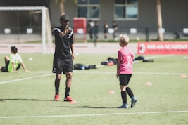 A training session at this is football academy with young players.