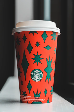 Close-up of a rare limited-edition Starbucks collectible mug with intricate design details.