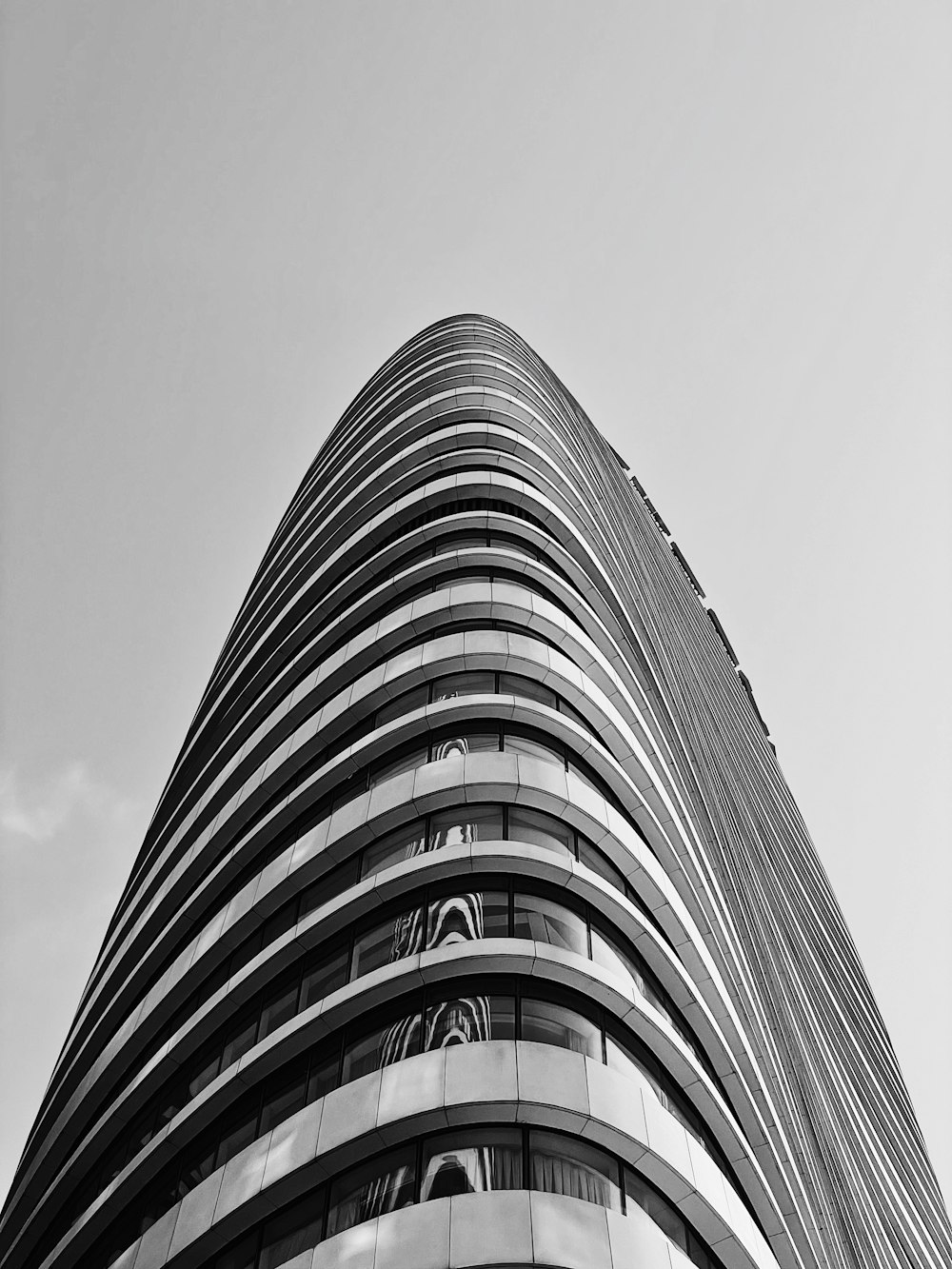 grayscale photo of high rise building