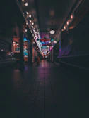 A vibrant parallax-inspired hallway with layered shadows and pops of color drawing the eye deeper inside.