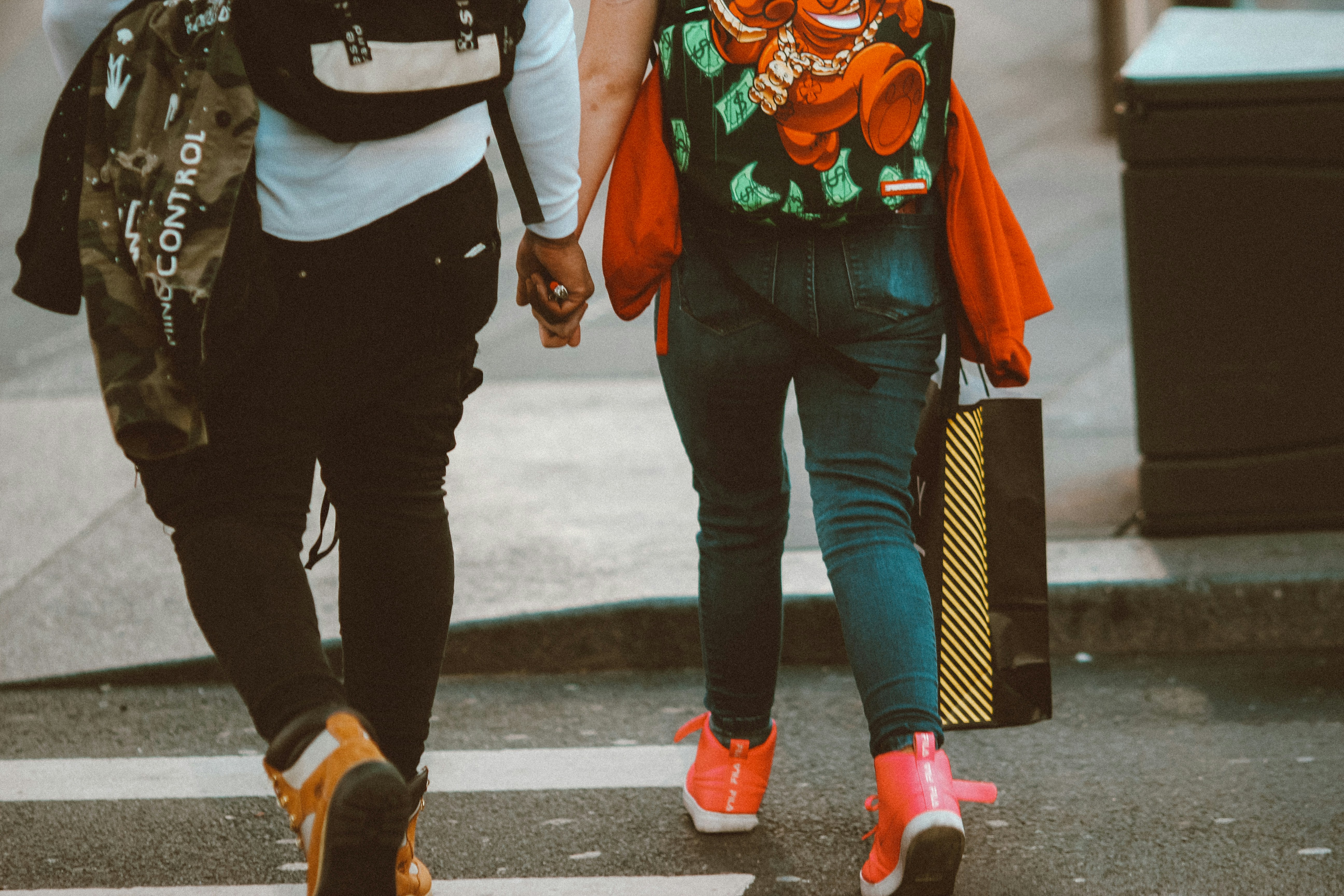 Woman in floral shirt