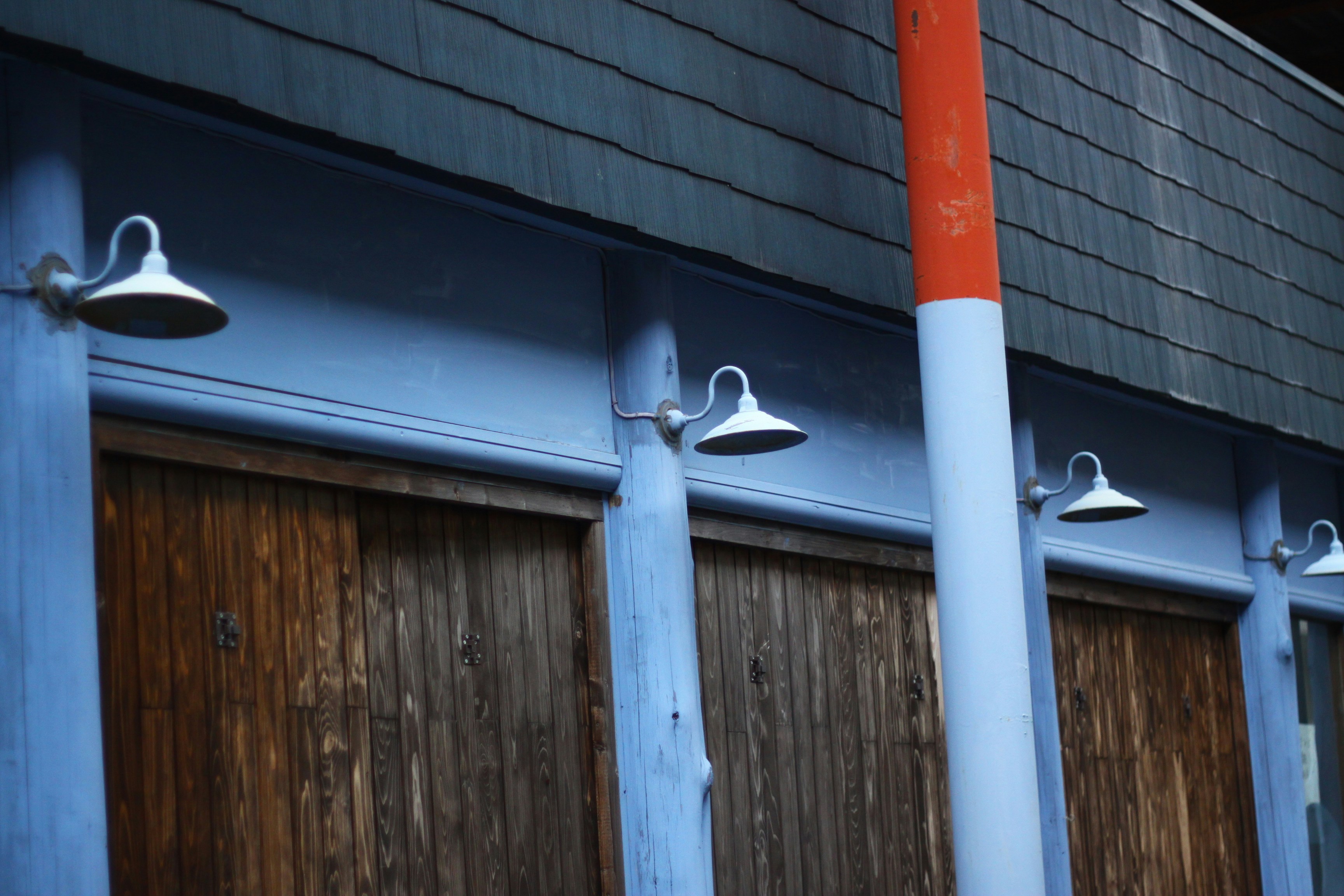 orange and white metal pipe