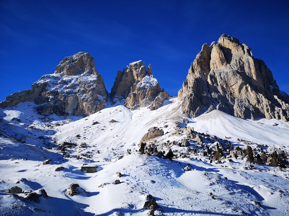 snow covered mountain under blue sky during daytime