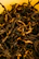 Close-up of handpicked tea leaves resting on a rustic surface with soft natural light.