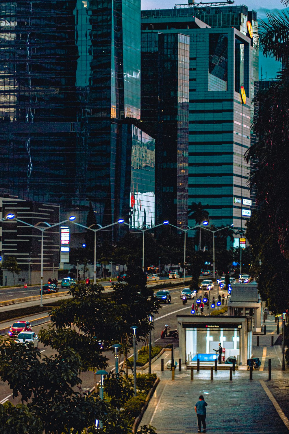 cars on road in city during night time