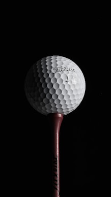 red and white golf ball