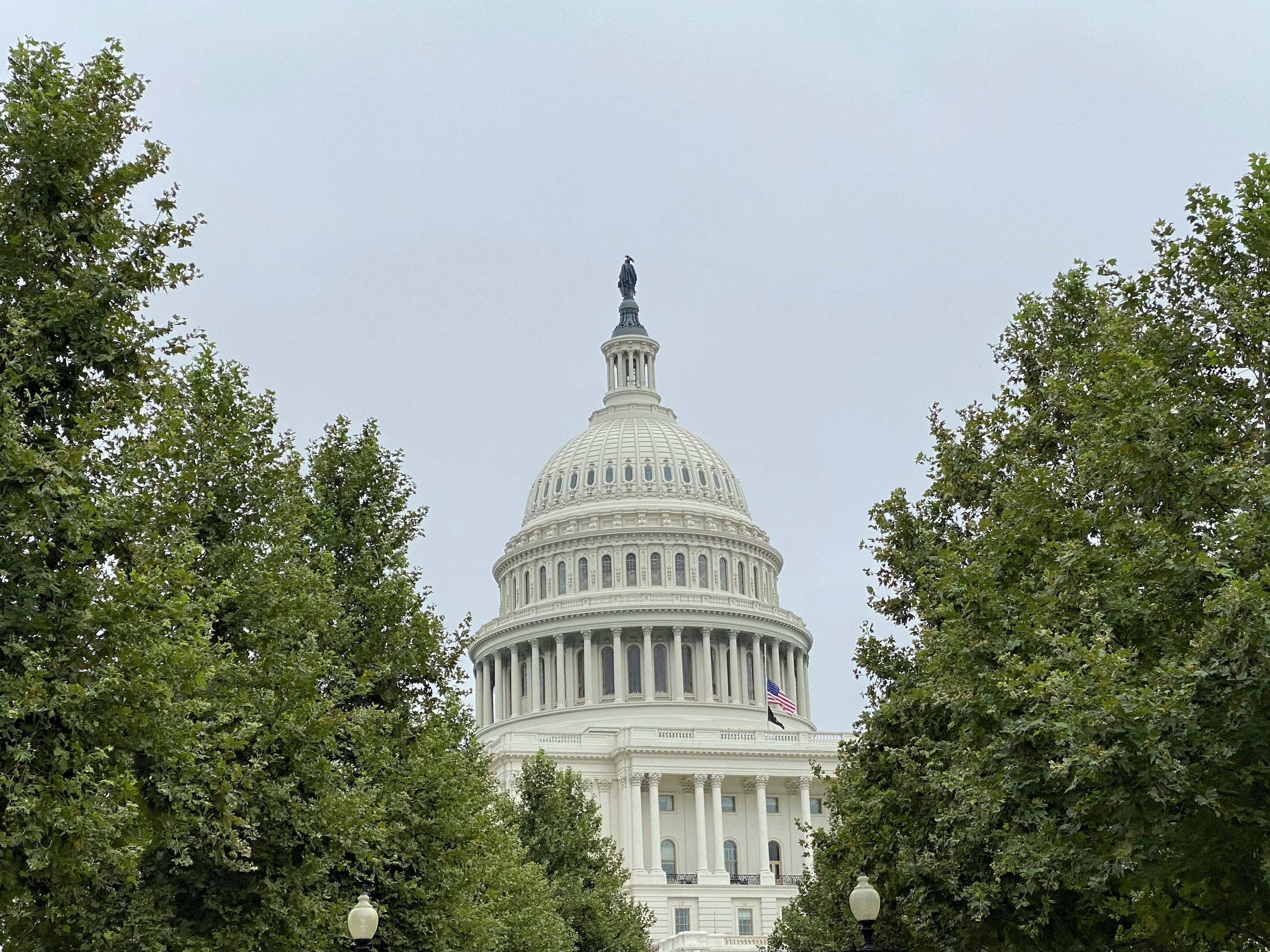 A view of the United States Capitol Building from the DC Peace Monument