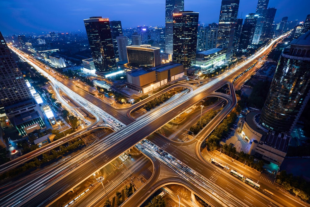 time lapse photography of city during night time